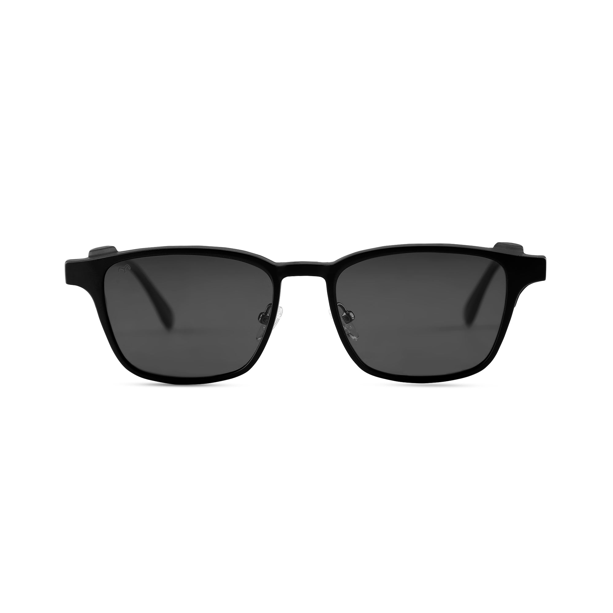 Grid - Metal Grey Square Clip-on Glasses for Men