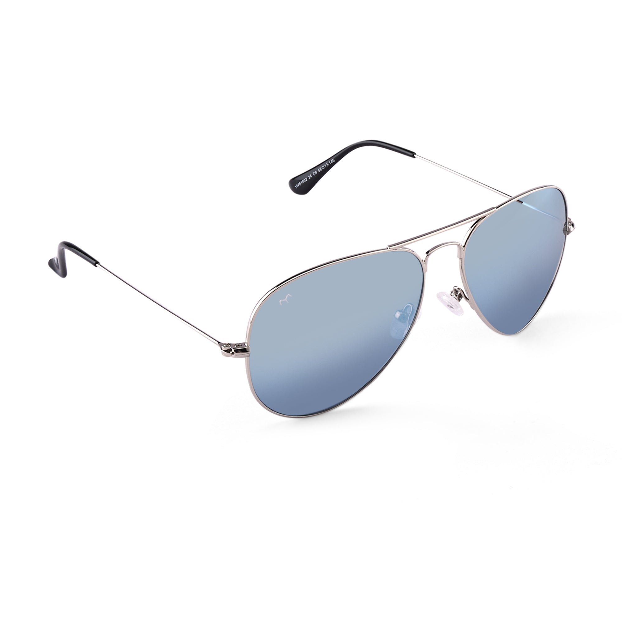 Clipster - Metal Blue Unisex Aviator Sunglasses