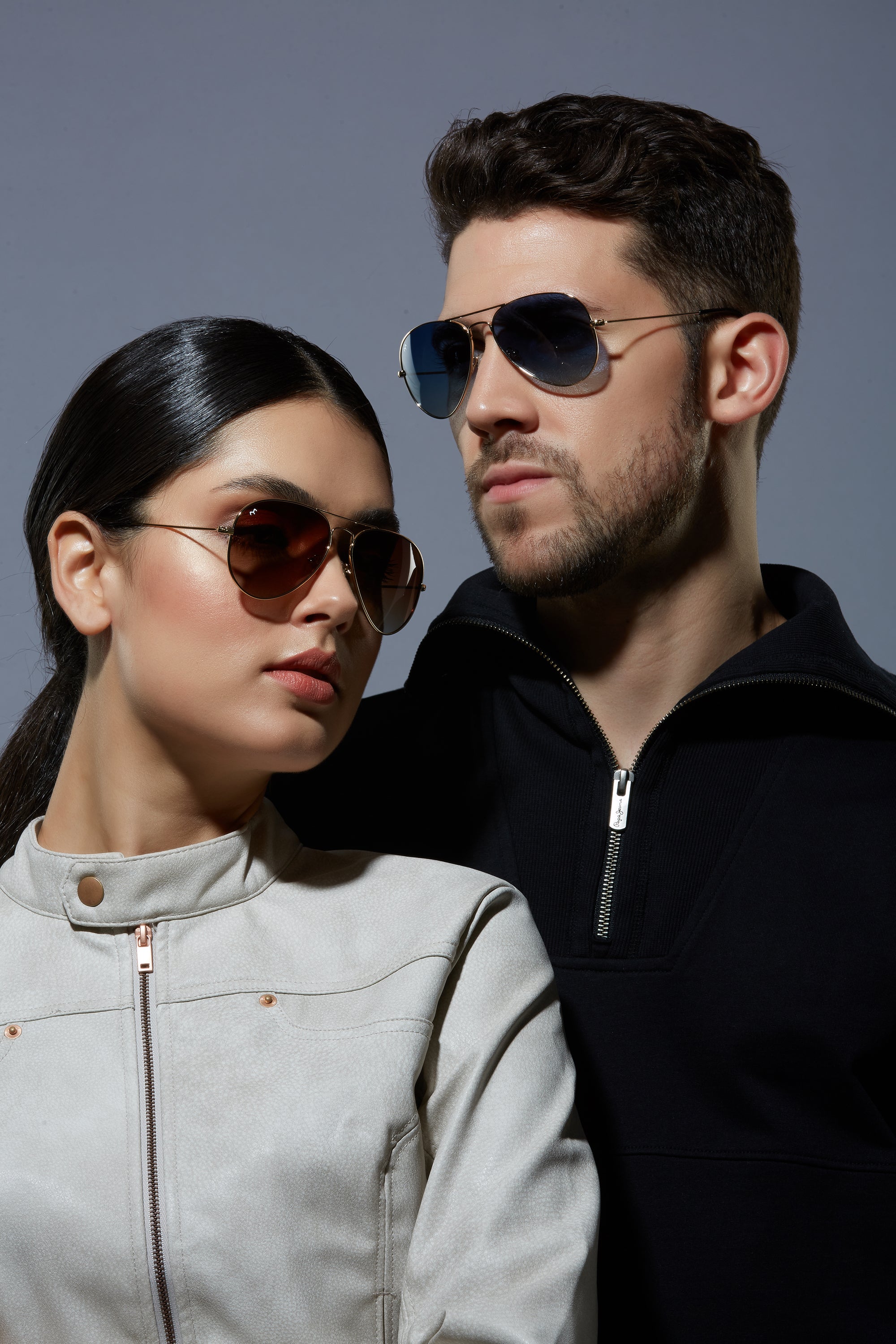 Clipster - Metal Pink Unisex Aviator Sunglasses