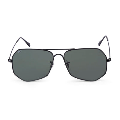 HexFusion - Deep Green Metal Unisex Hexagon Sunglasses