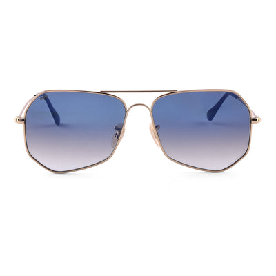 HexFusion - Blue Metal Unisex Hexagon Sunglasses