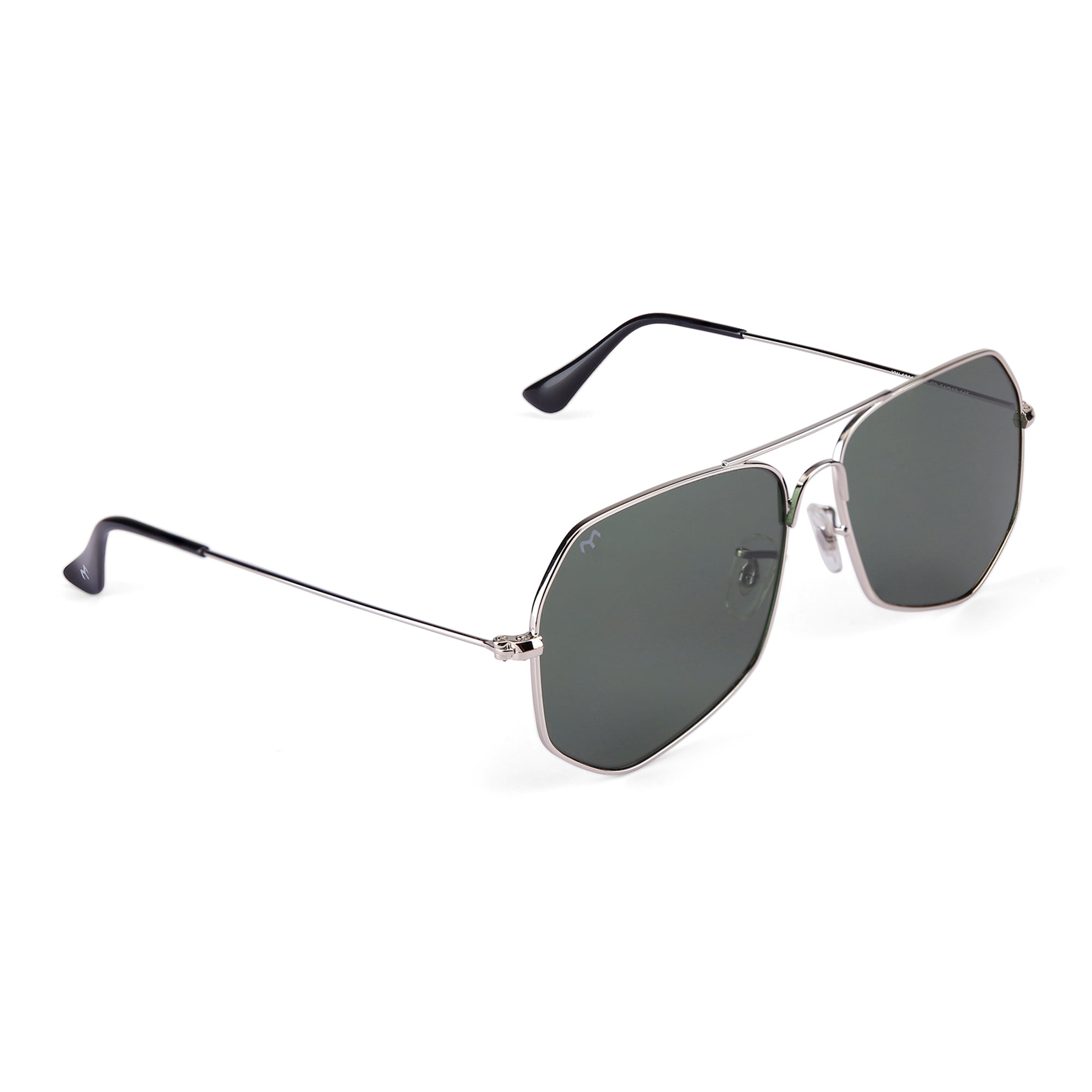 HexFusion - Deep Green Metal Unisex Hexagon Sunglasses