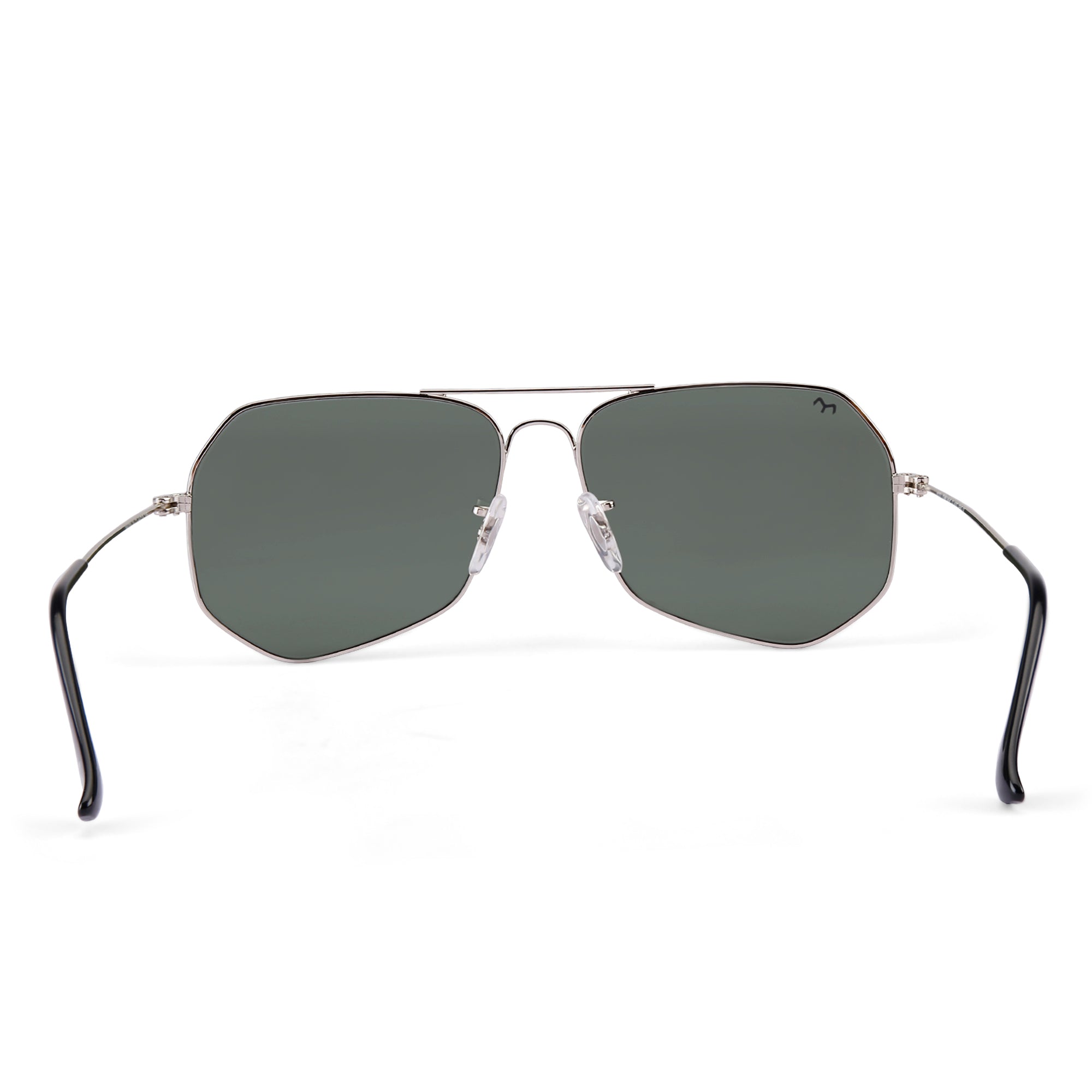 HexFusion - Deep Green Metal Unisex Hexagon Sunglasses