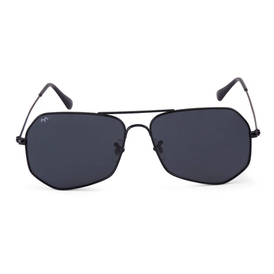 HexFusion - Black Metal Unisex Hexagon Sunglasses