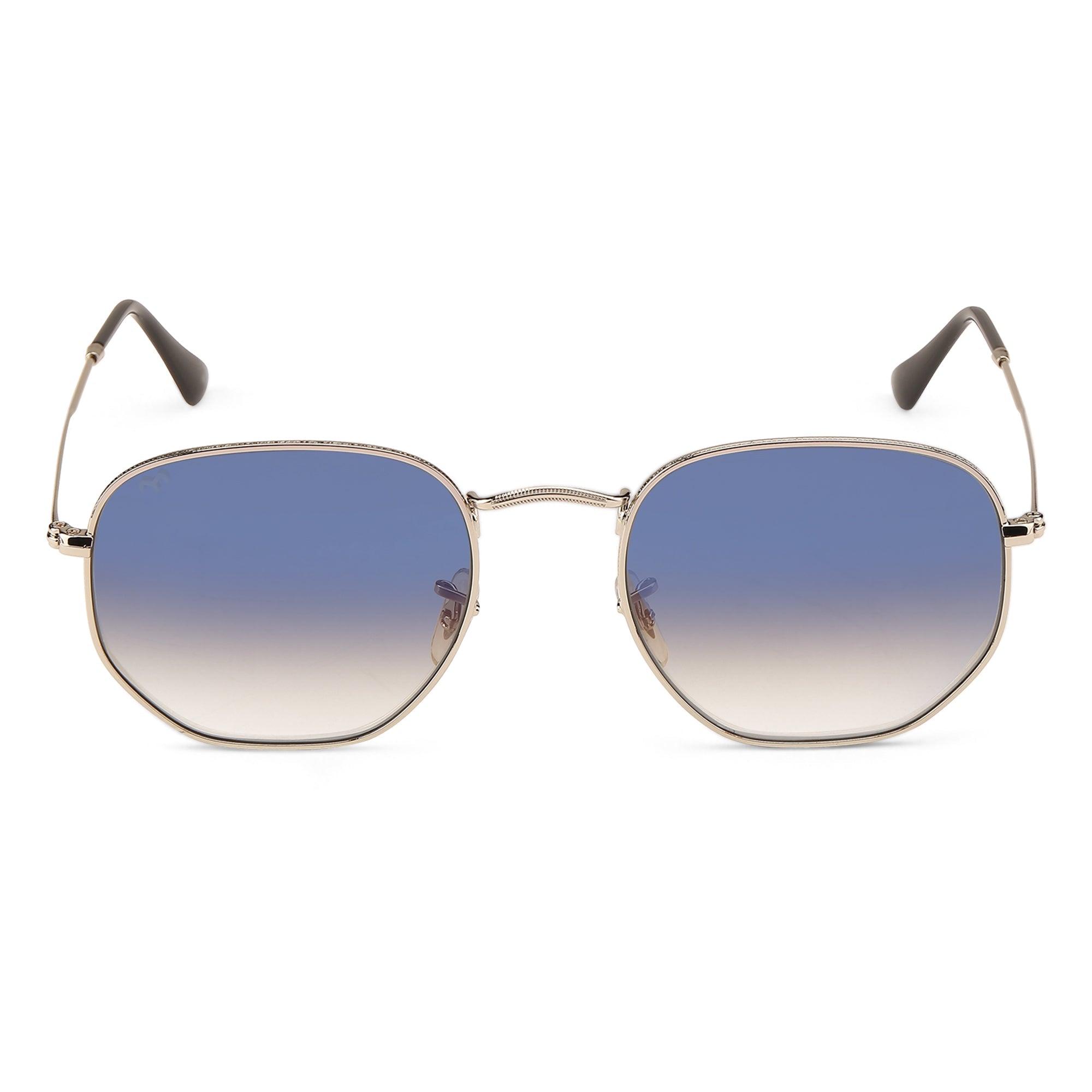 SixTrend - Blue Metal Unisex Hexagon Sunglasses