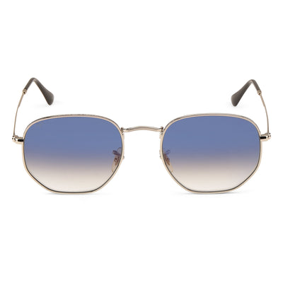 SixTrend - Blue Metal Unisex Hexagon Sunglasses