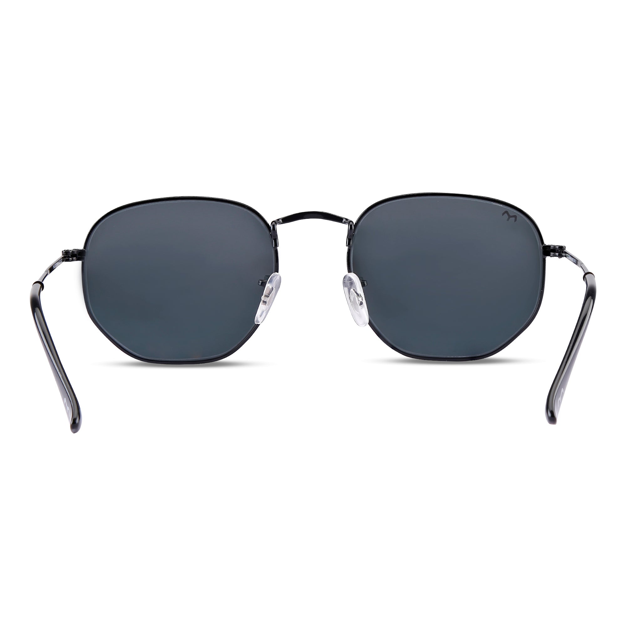 SixTrend - Black Metal Unisex Hexagon Sunglasses