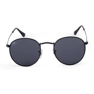 OvaFlex - Black Metal Unisex Oval Sunglasses