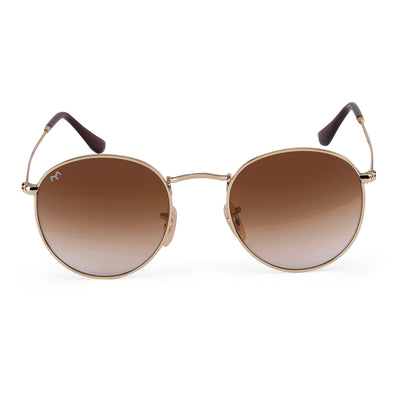 OvaFlex - Brown Metal Unisex Oval Sunglasses