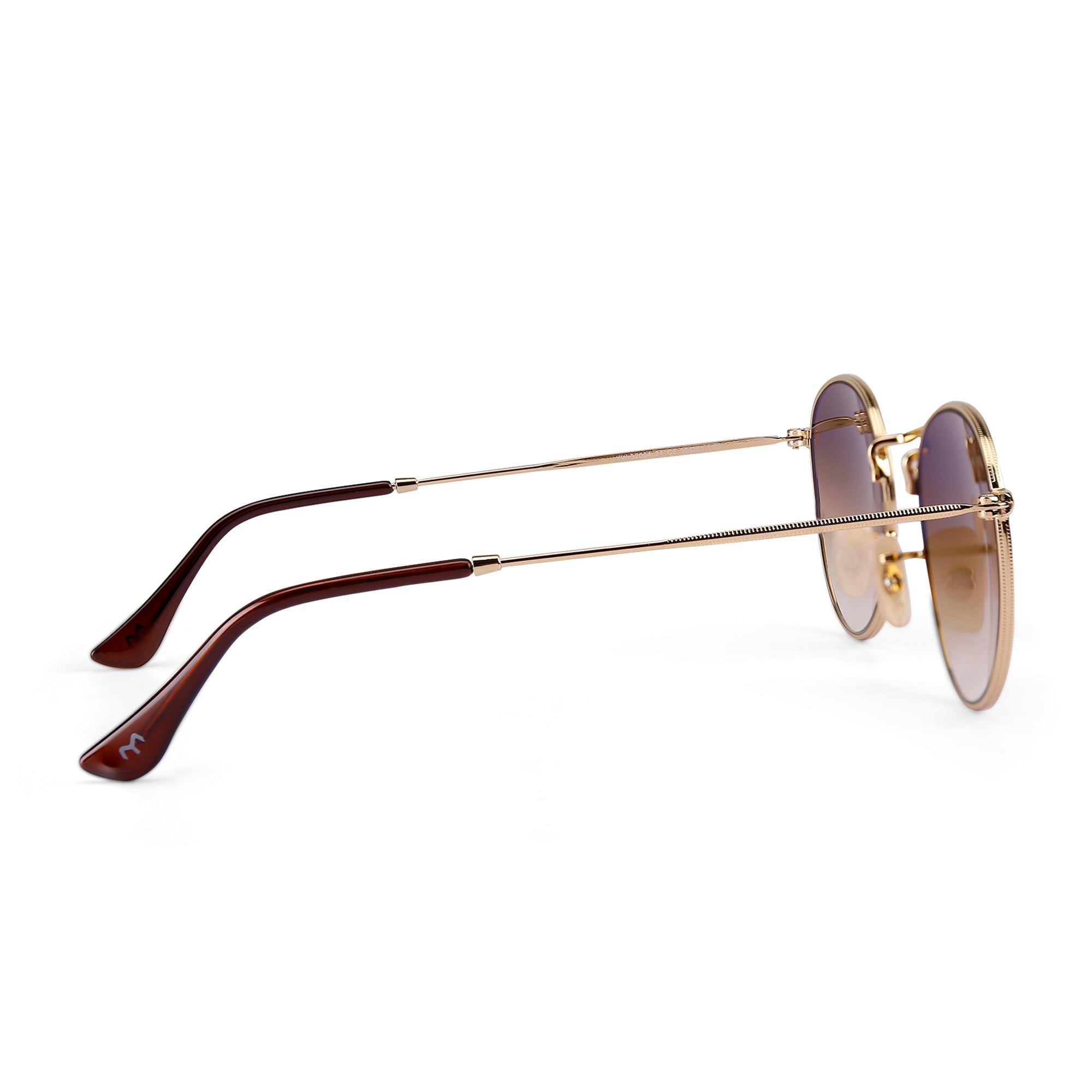 OvaFlex - Brown Metal Unisex Oval Sunglasses