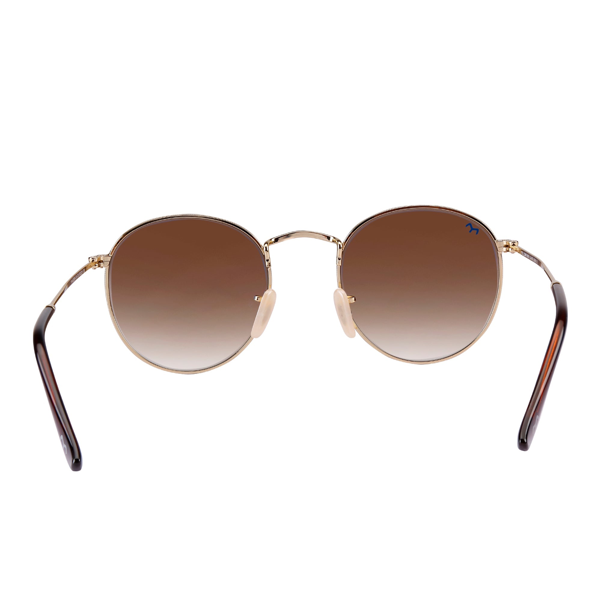 OvaFlex - Brown Metal Unisex Oval Sunglasses