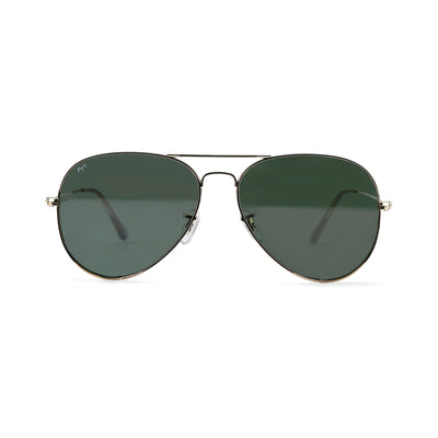 Flyboy - Metal Deep Green Aviator Sunglasses for Men