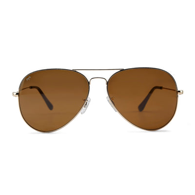 Flyboy - Metal Brown Aviator Sunglasses for Men