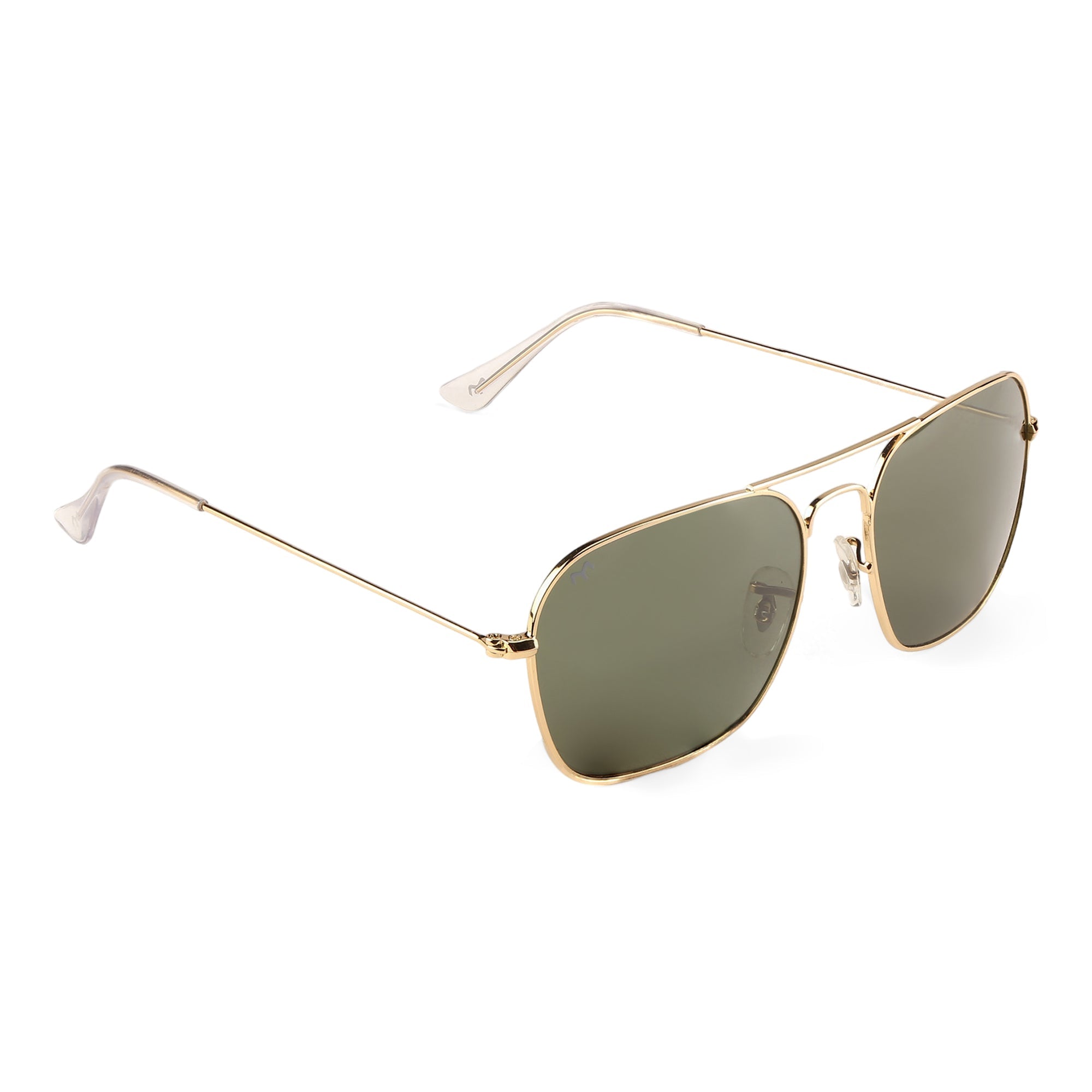 ClearBox - Deep Green Metal Unisex Rectangle Sunglasses