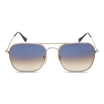 ClearBox - Blue Metal Unisex Rectangle Sunglasses