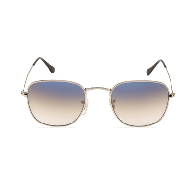 Quadrangle - Blue Metal Unisex Square Sunglasses