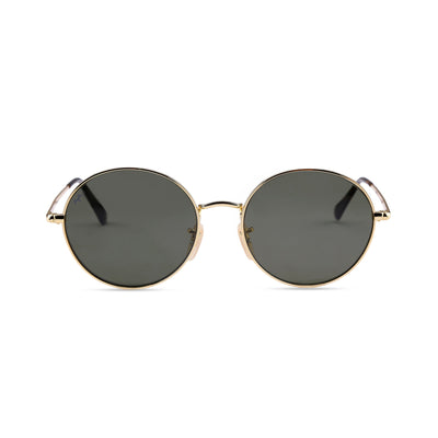 OvaFlex - Deep Green Metal Unisex Oval Sunglasses