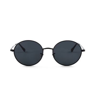 OvaFlex - Black Metal Unisex Oval Sunglasses