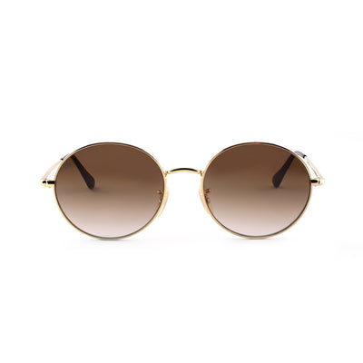 OvaFlex - Brown Metal Unisex Oval Sunglasses