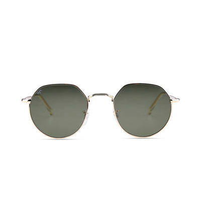 HexStar - Deep Green Metal Unisex Hexagon Sunglasses