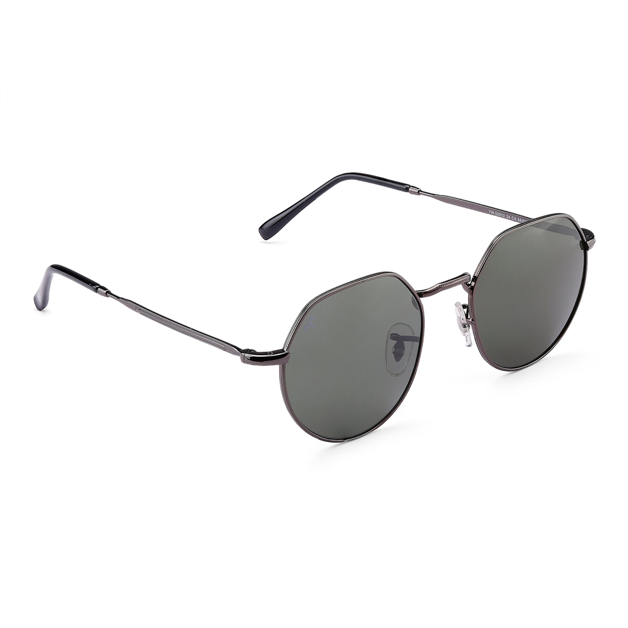 HexStar - Deep Green Metal Unisex Hexagon Sunglasses