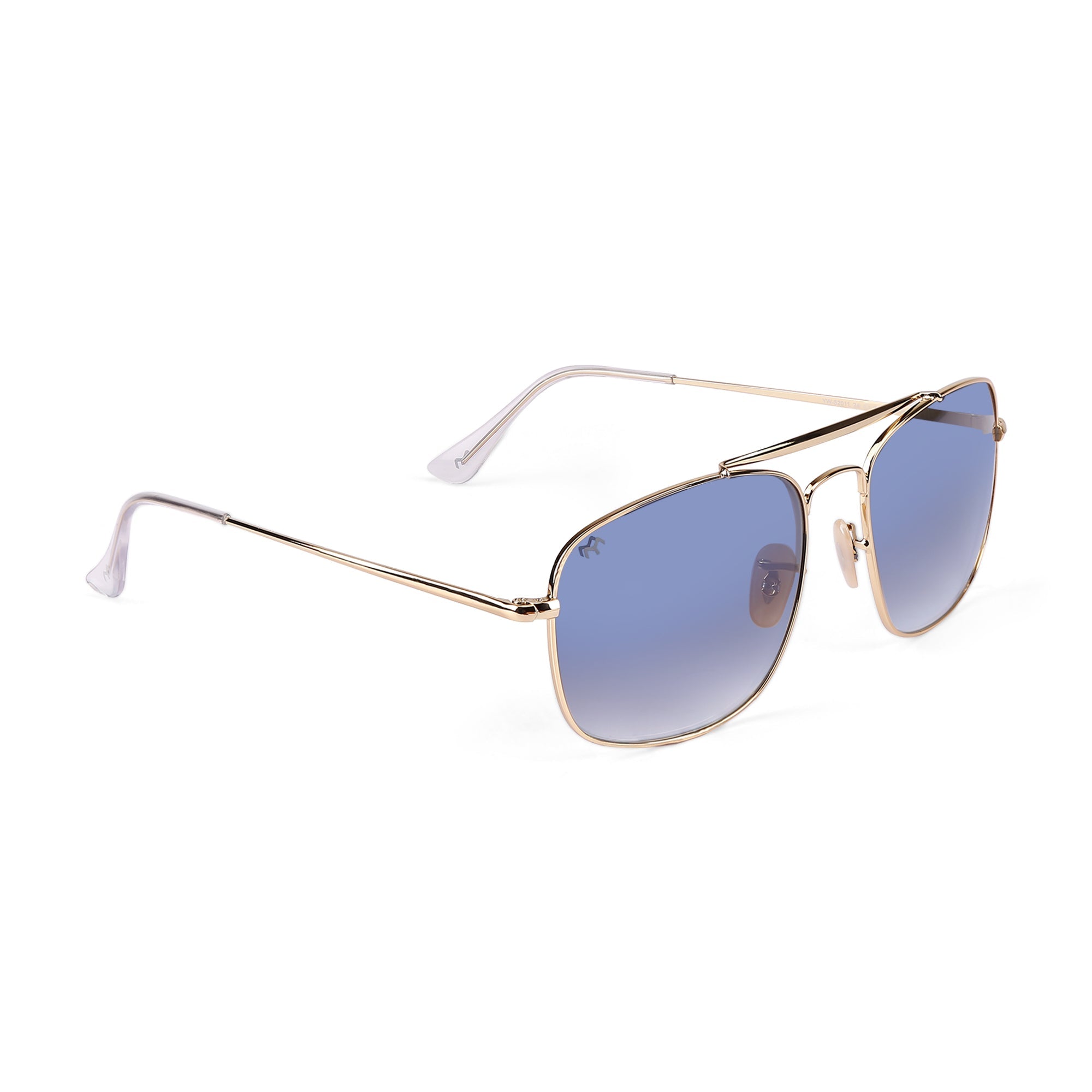 RightAngle - Blue Metal Unisex Rectangle Sunglasses