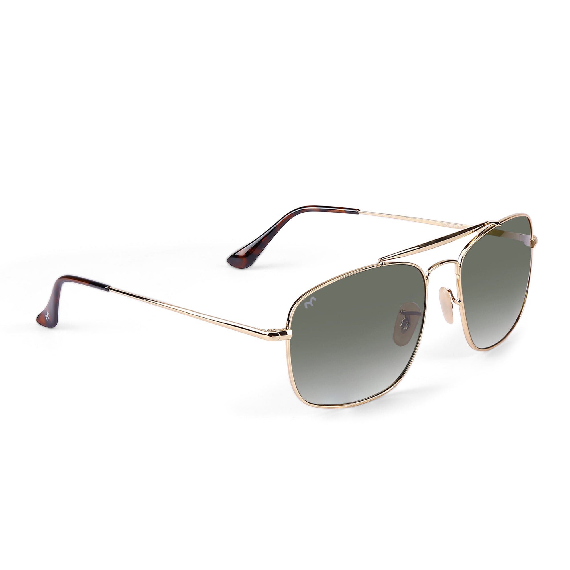 RightAngle - Deep Green Metal Unisex Rectangle Sunglasses