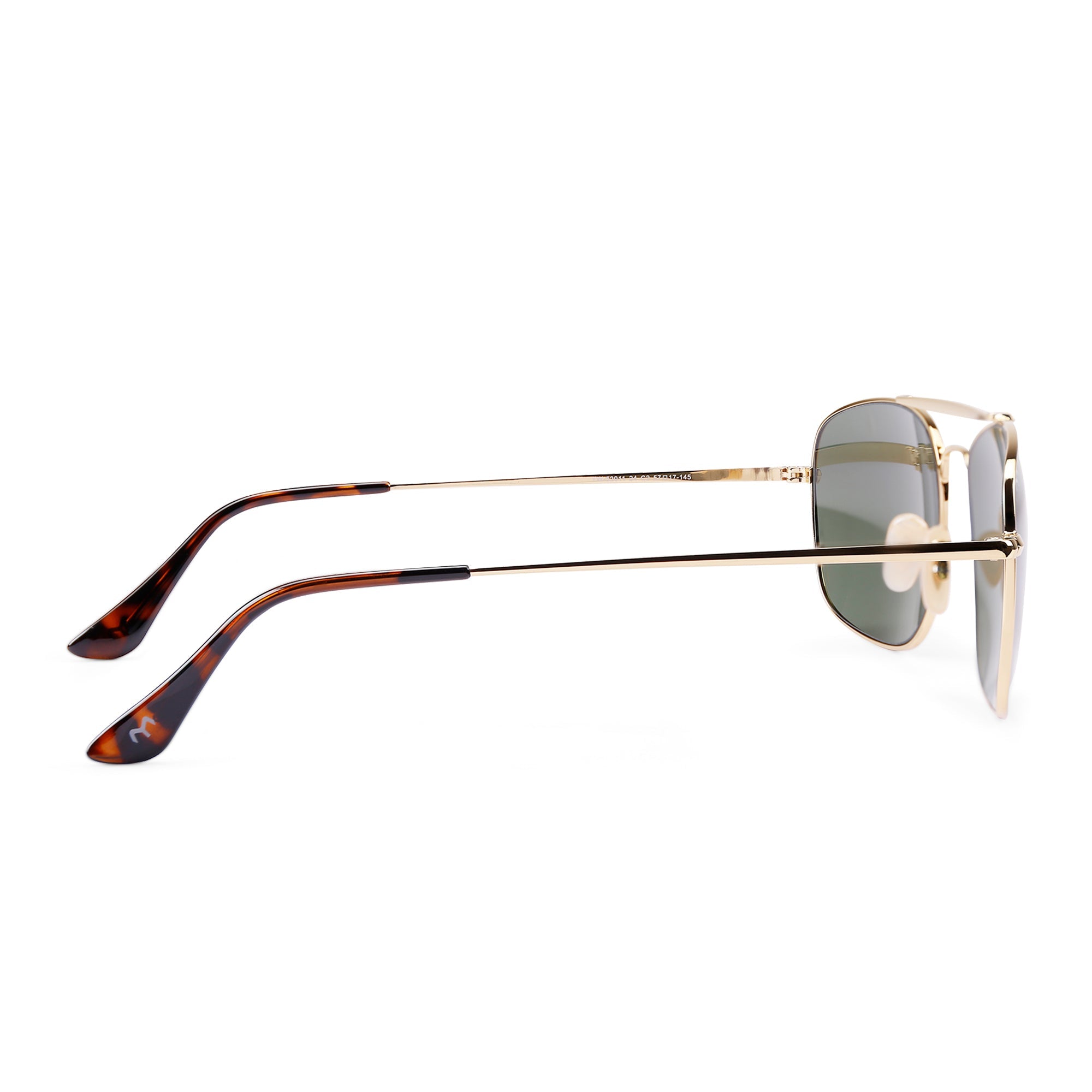 RightAngle - Deep Green Metal Unisex Rectangle Sunglasses