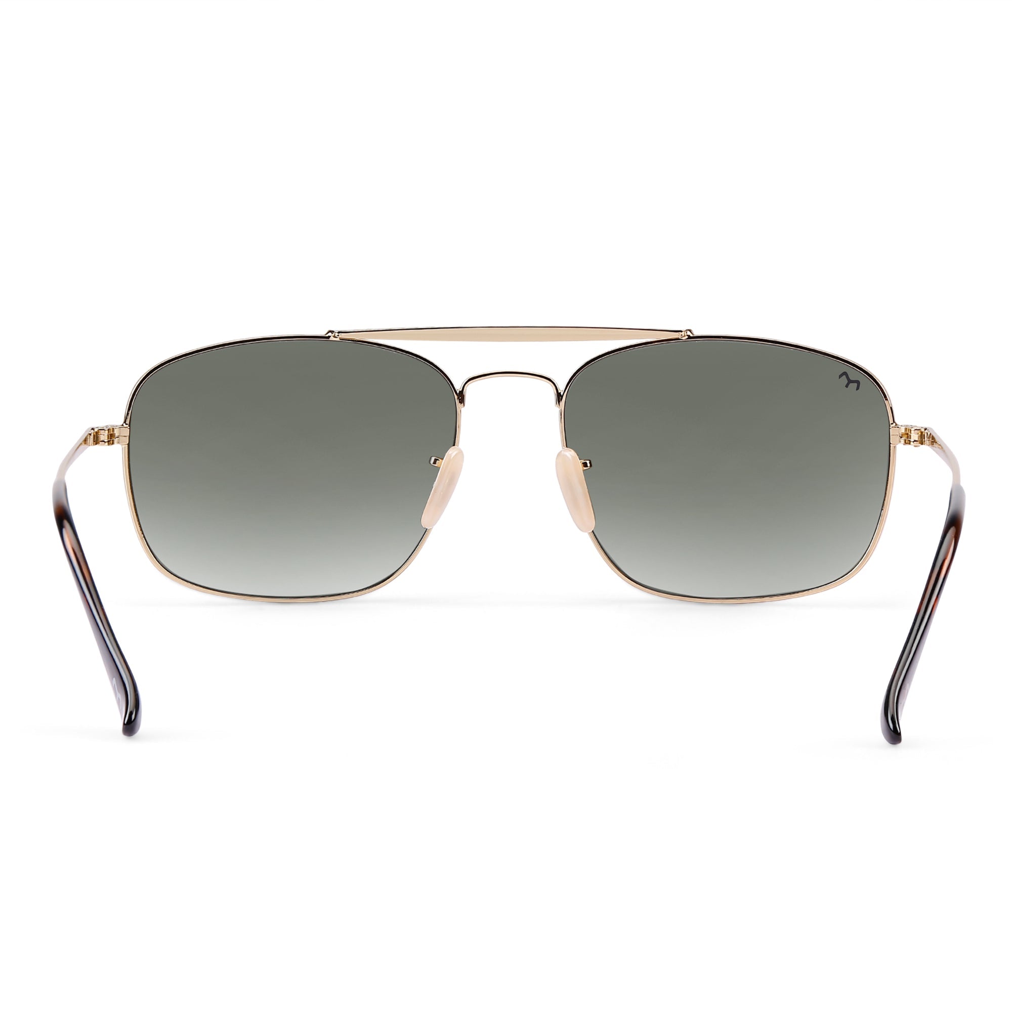 RightAngle - Deep Green Metal Unisex Rectangle Sunglasses