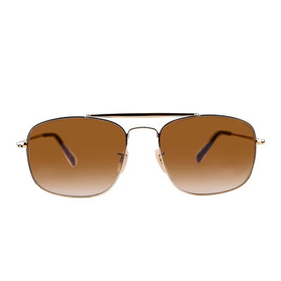 RightAngle - Brown Metal Unisex Rectangle Sunglasses