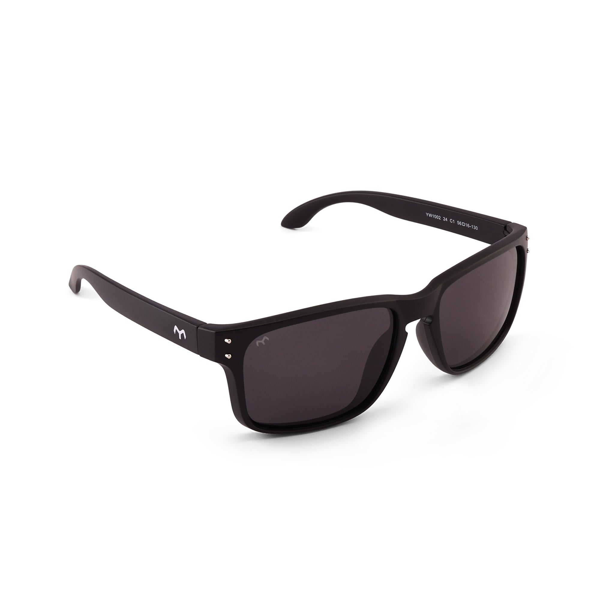 RectEdge - TR Black Polarized Rectangle Sunglasses for Men