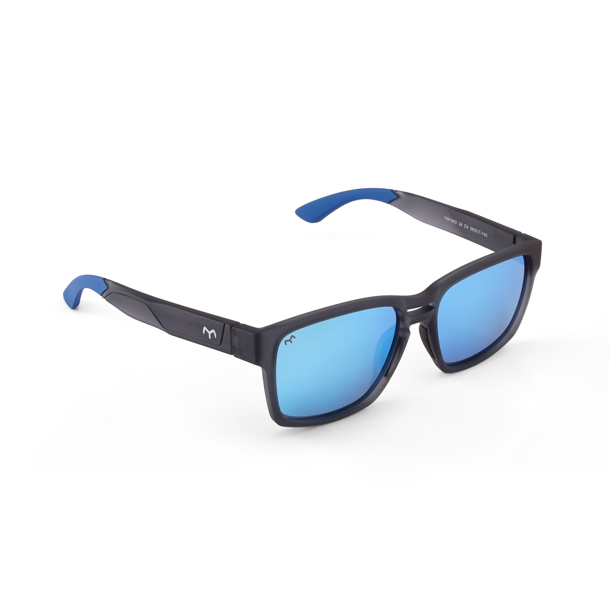 Linear - TR Blue Polarized Rectangle Sunglasses for Men