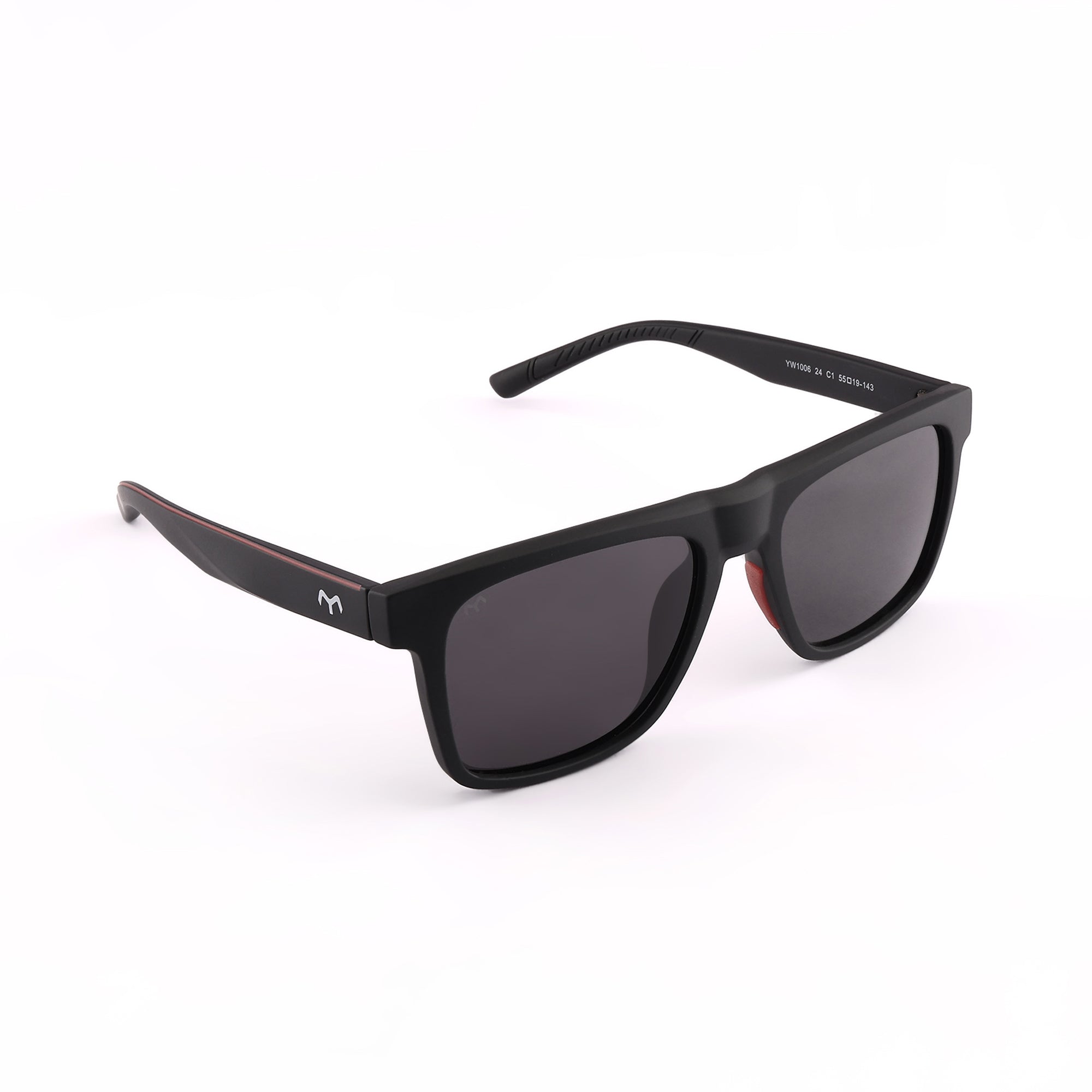 RectoCool - TR Black Polarized Rectangle Sunglasses for Men