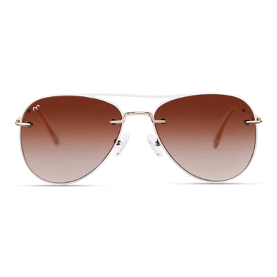 Paviora - TR Metal Brown Aviator Sunglasses