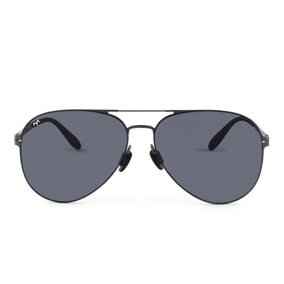 Maverick - Black Metal Aviator Sunglasses for Men