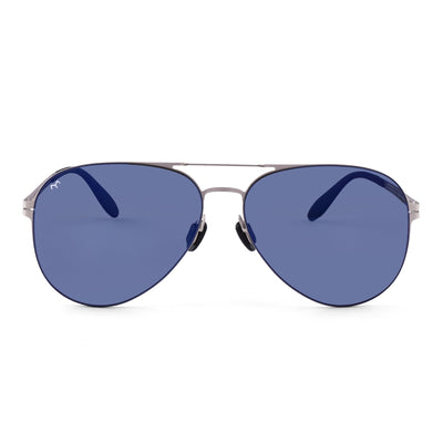 Maverick - Blue Metal Aviator Sunglasses for Men