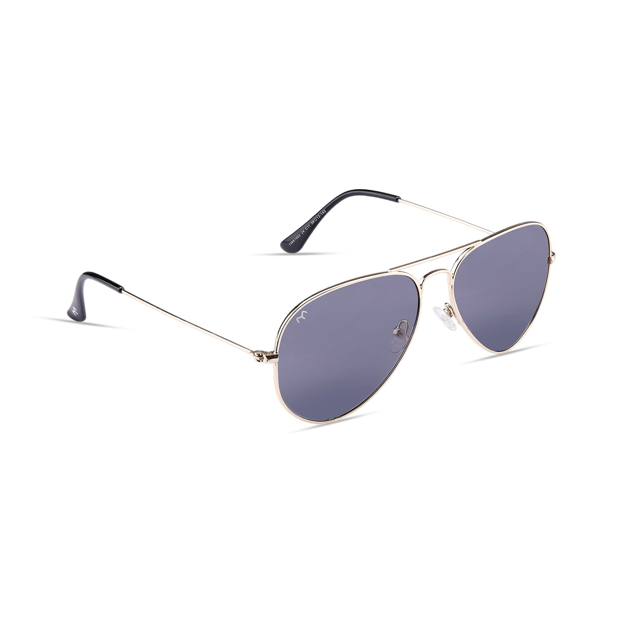 Clipster - Metal Black Unisex Aviator Sunglasses