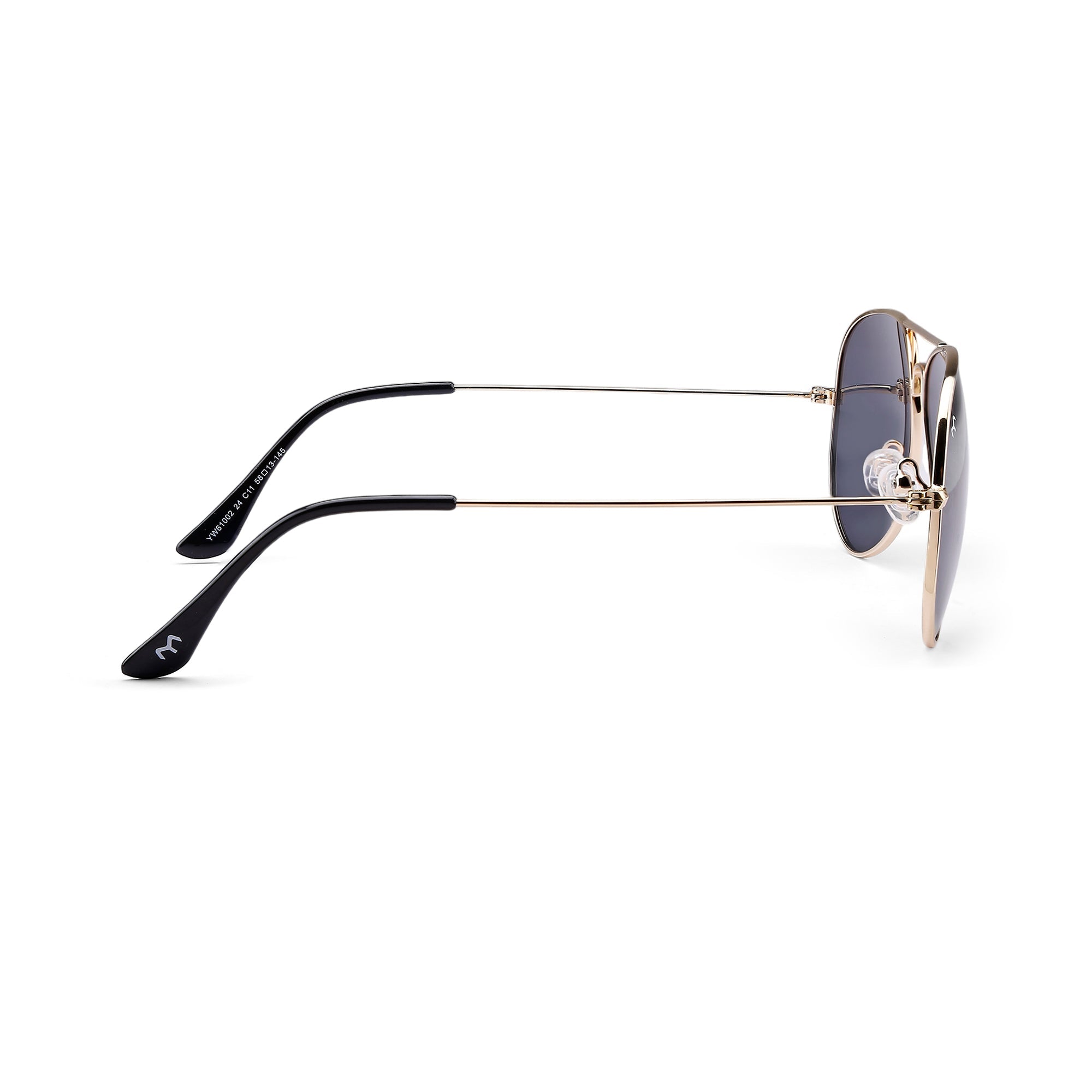 Clipster - Metal Black Unisex Aviator Sunglasses