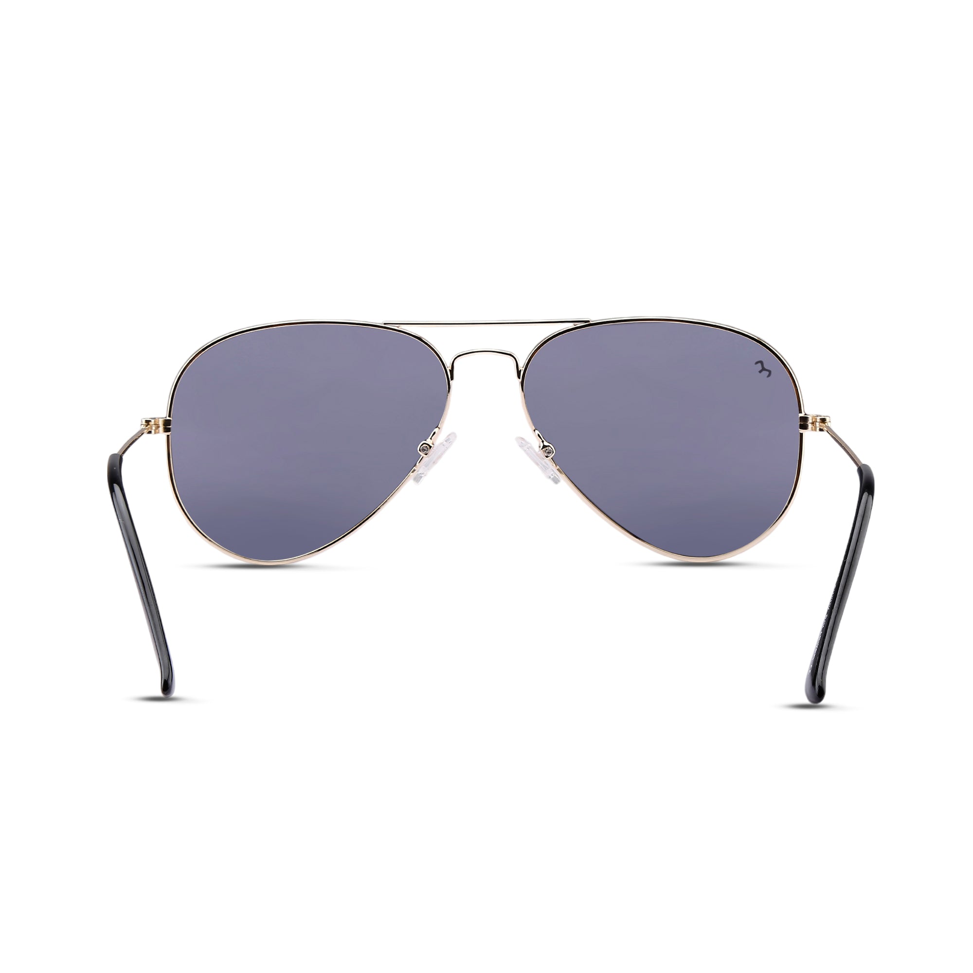 Clipster - Metal Black Unisex Aviator Sunglasses