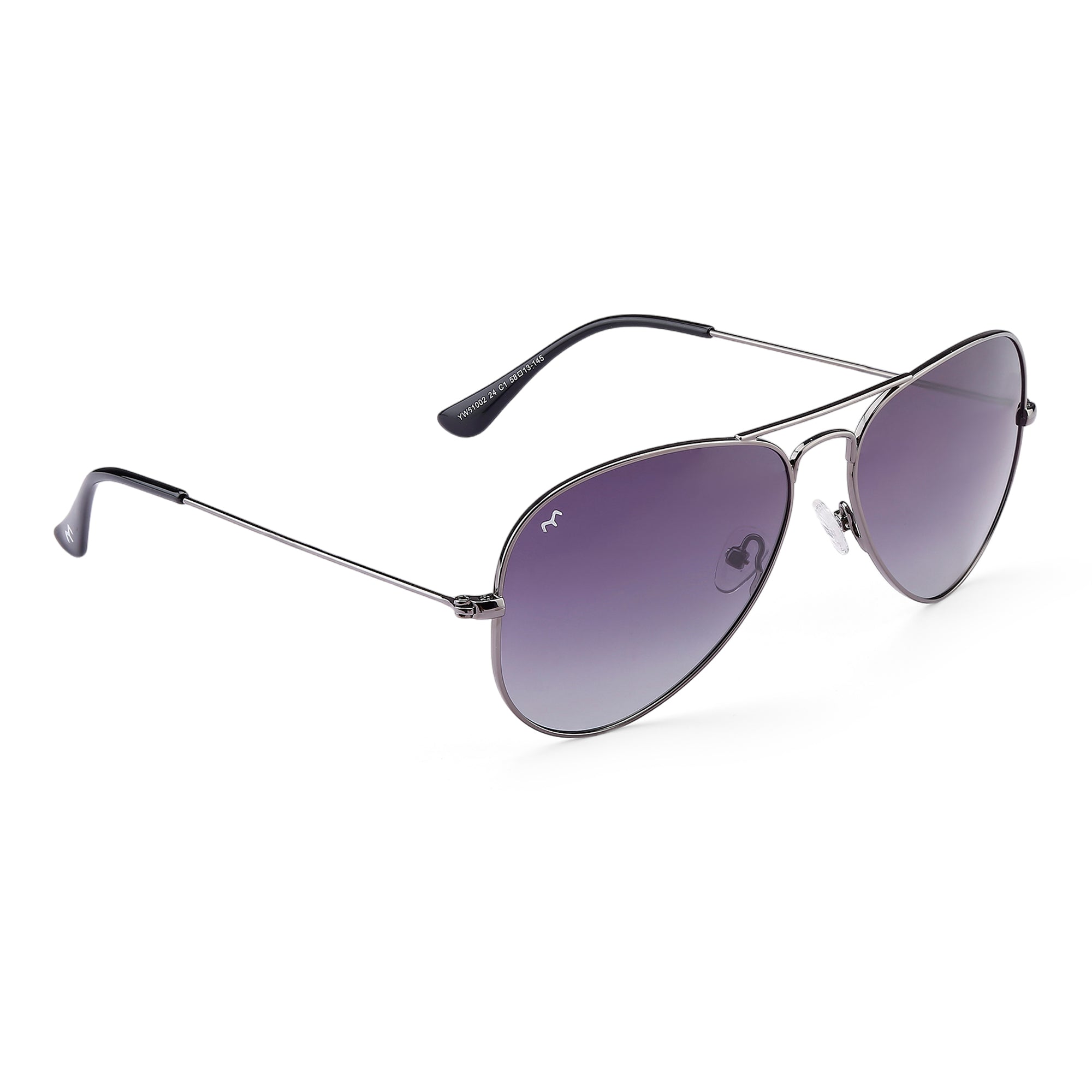 Clipster - Metal Black Unisex Aviator Sunglasses