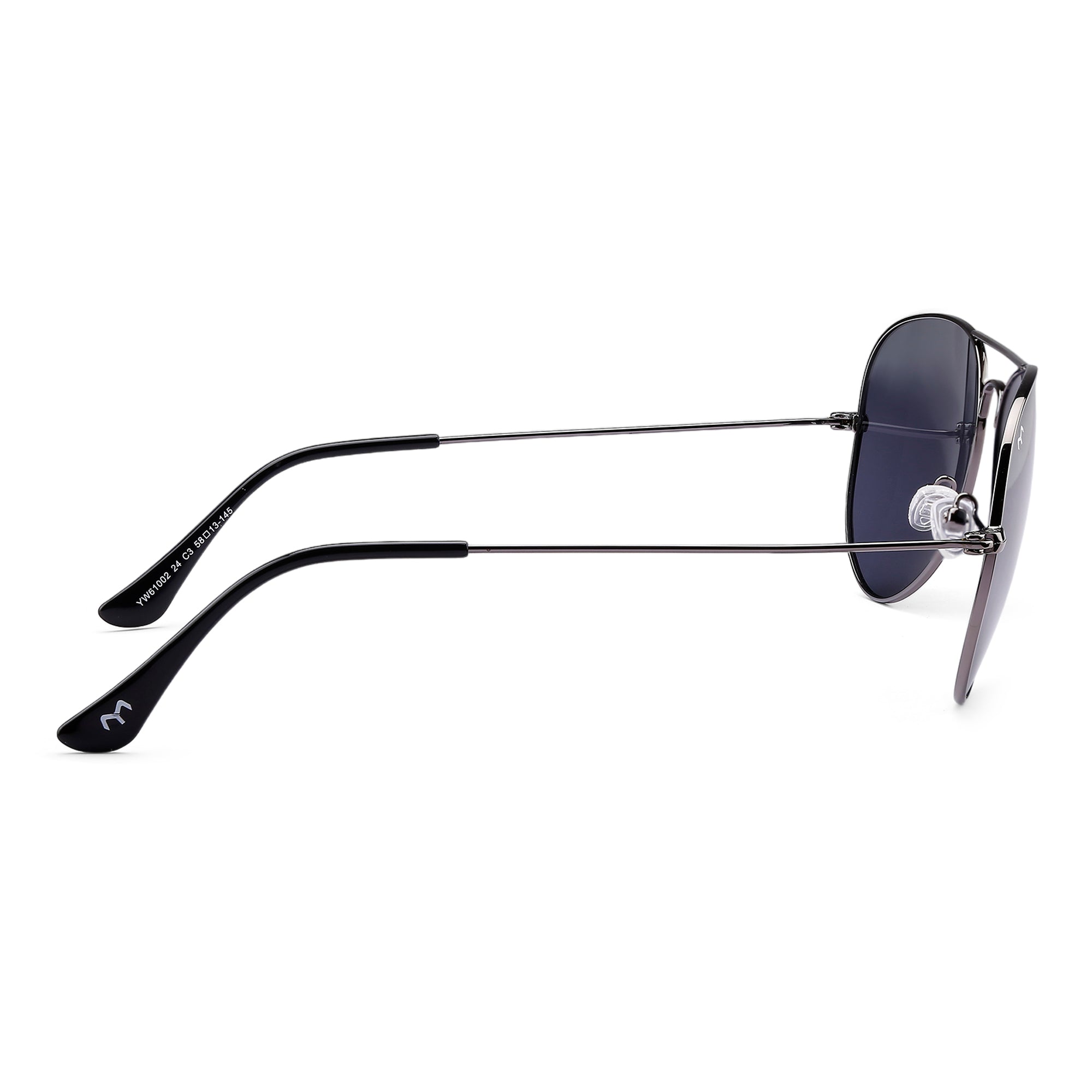 Clipster - Metal Black Unisex Aviator Sunglasses