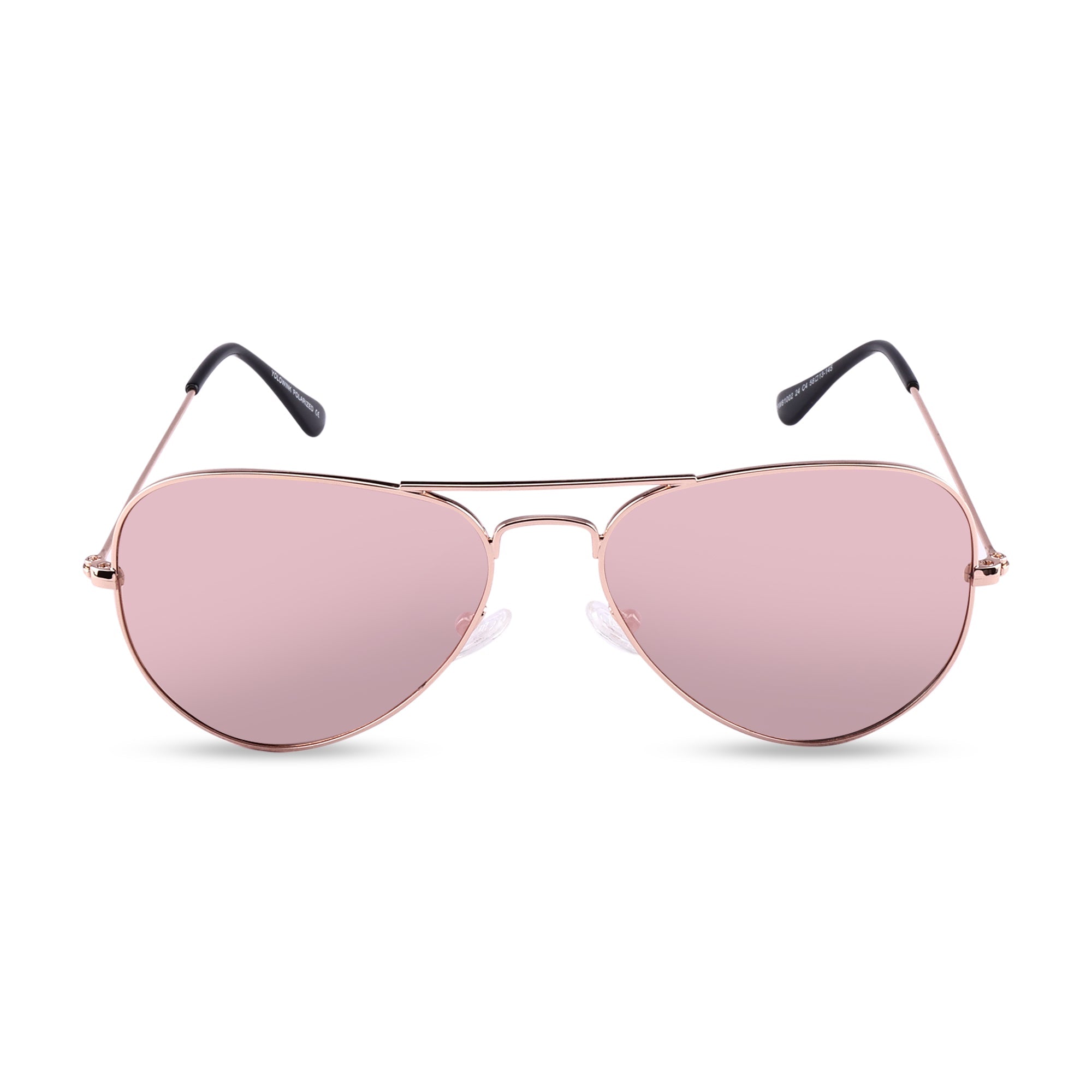 Clipster - Metal Pink Unisex Aviator Sunglasses