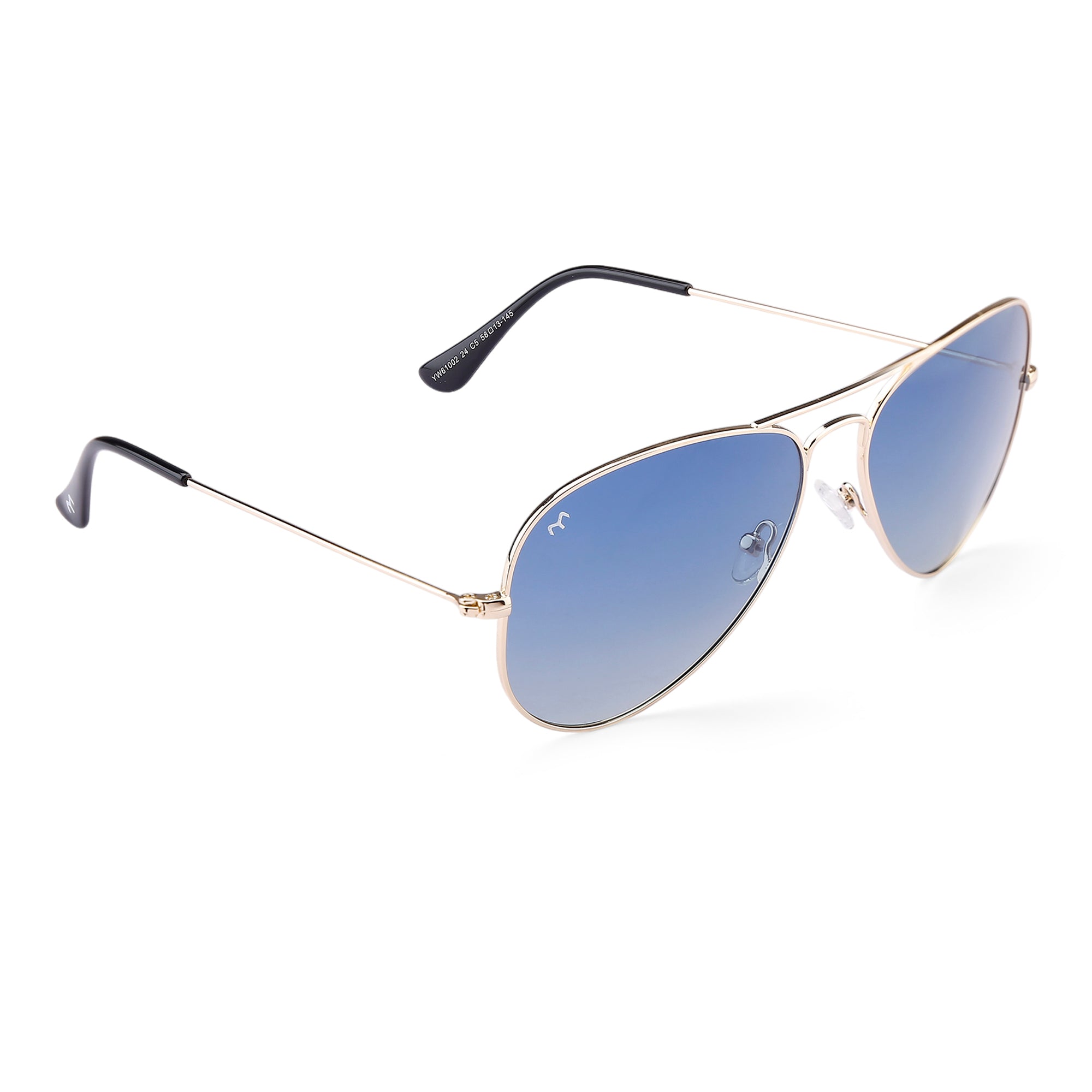 Clipster - Metal Blue Unisex Aviator Sunglasses