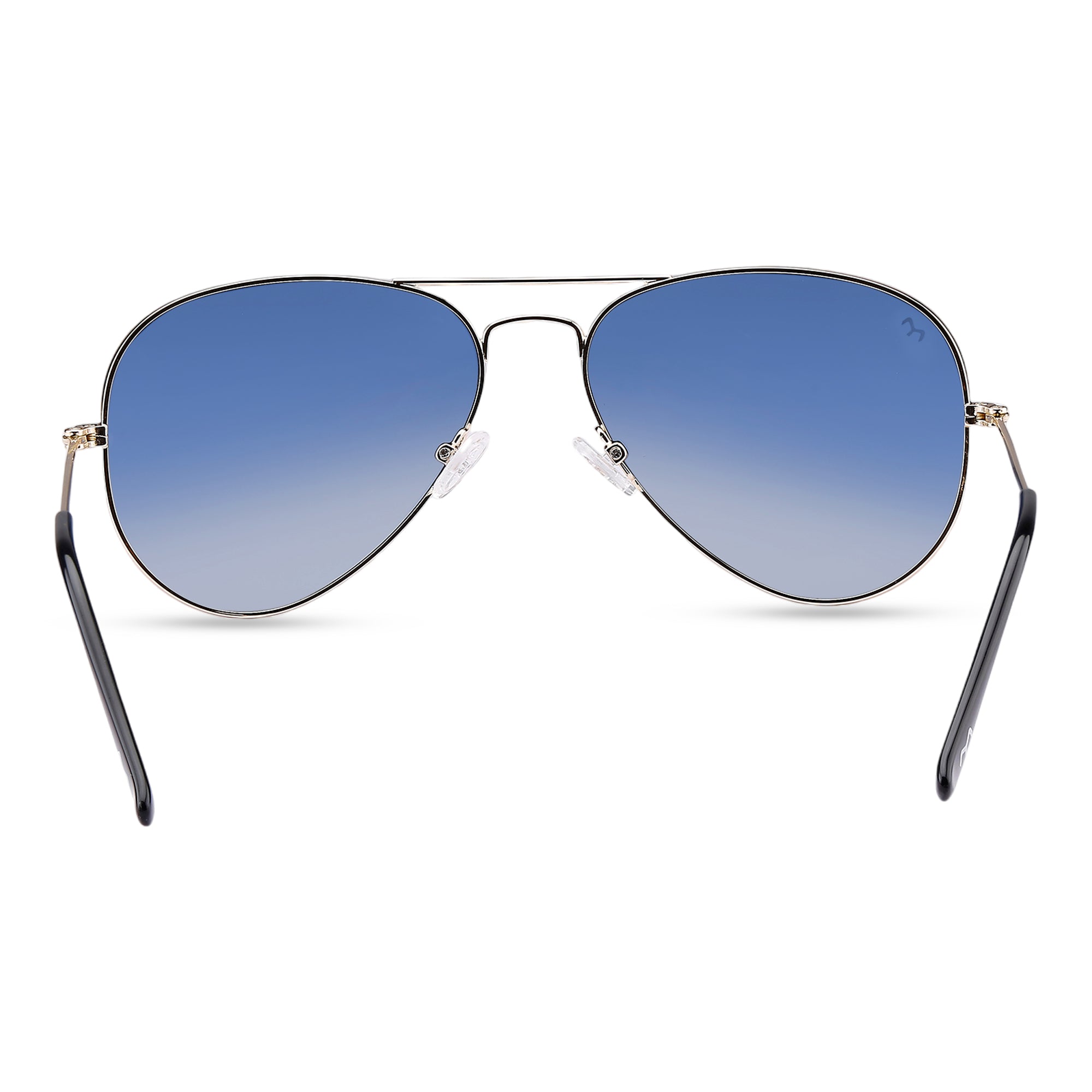 Clipster - Metal Blue Unisex Aviator Sunglasses