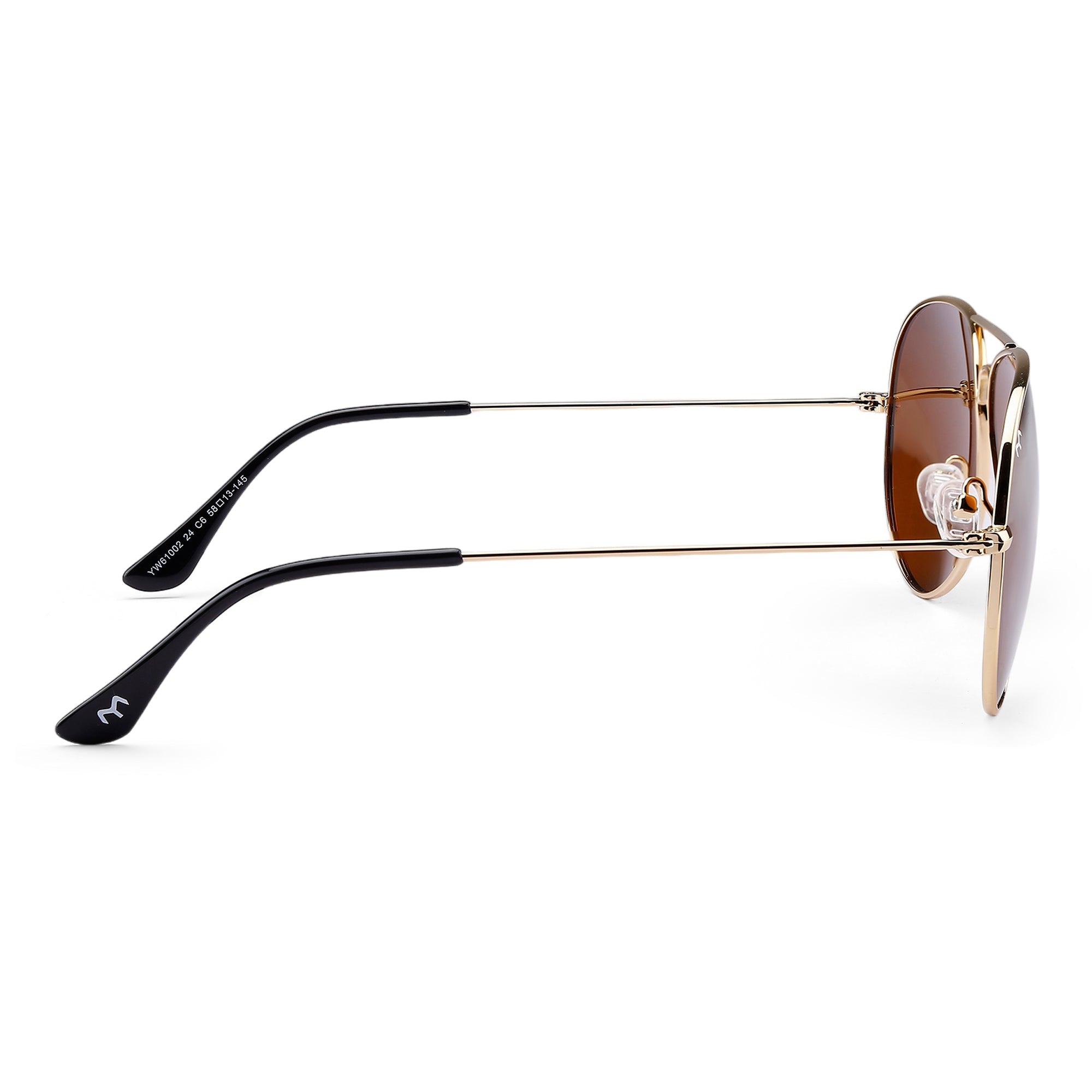 Clipster - Metal Brown Unisex Aviator Sunglasses