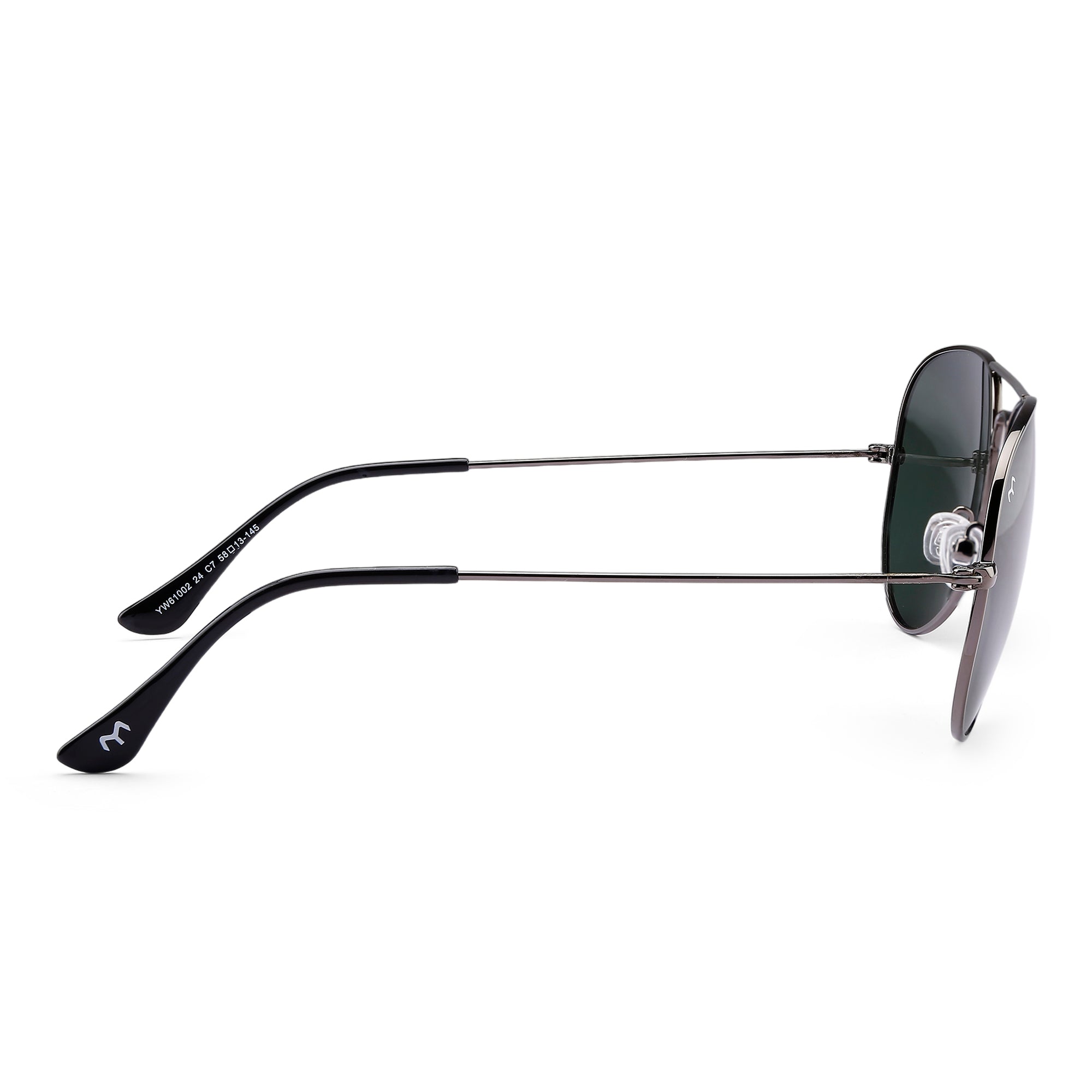 Clipster - Deep Green Metal Unisex Aviator Sunglasses