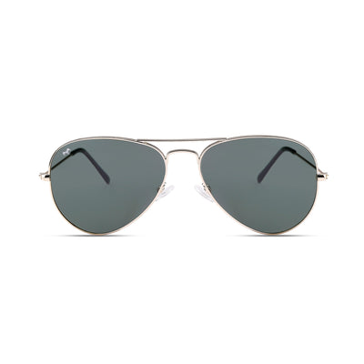 Clipster - Metal Deep Green Unisex Aviator Sunglasses