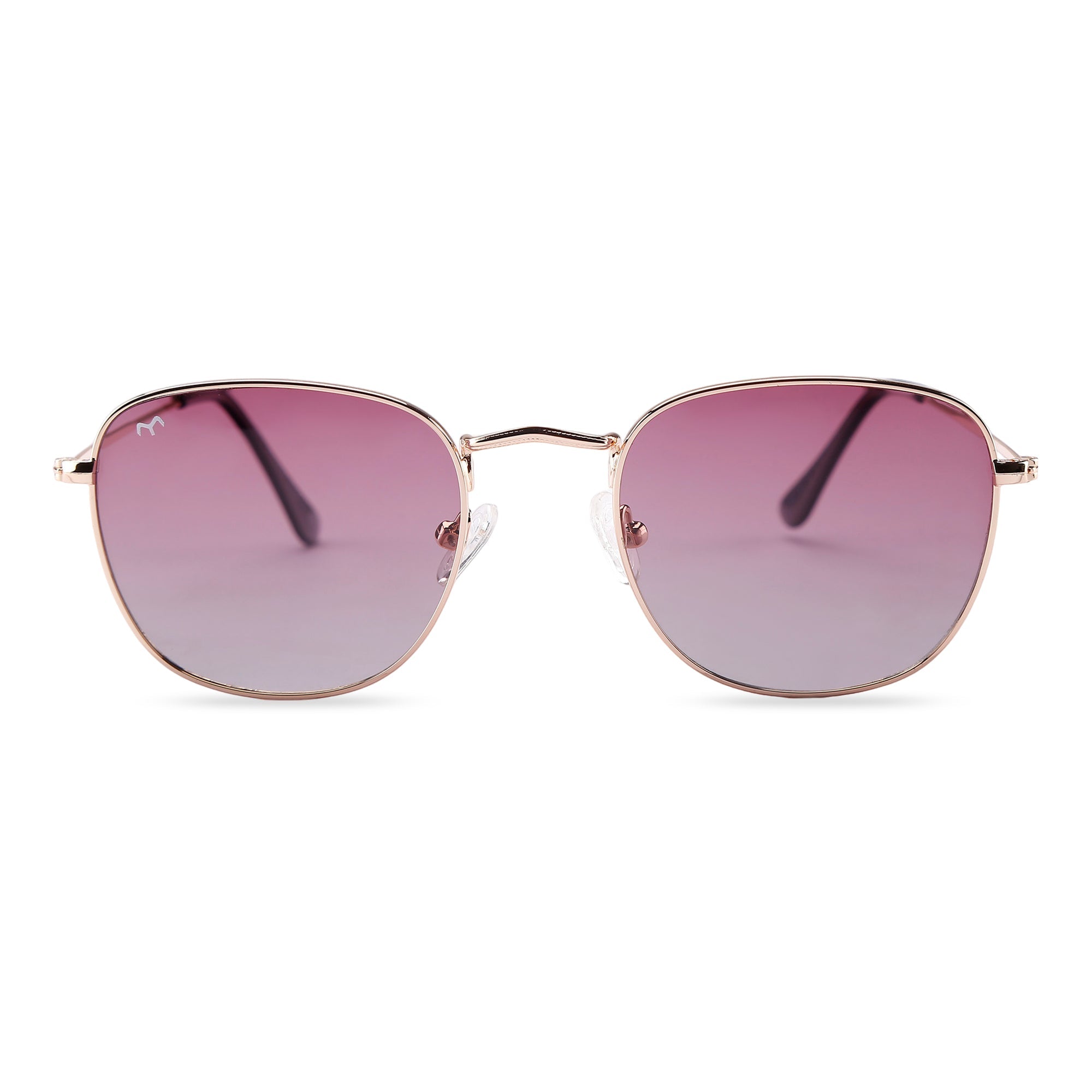 Squarve - Metal Purple Curve Square Unisex Sunglasses