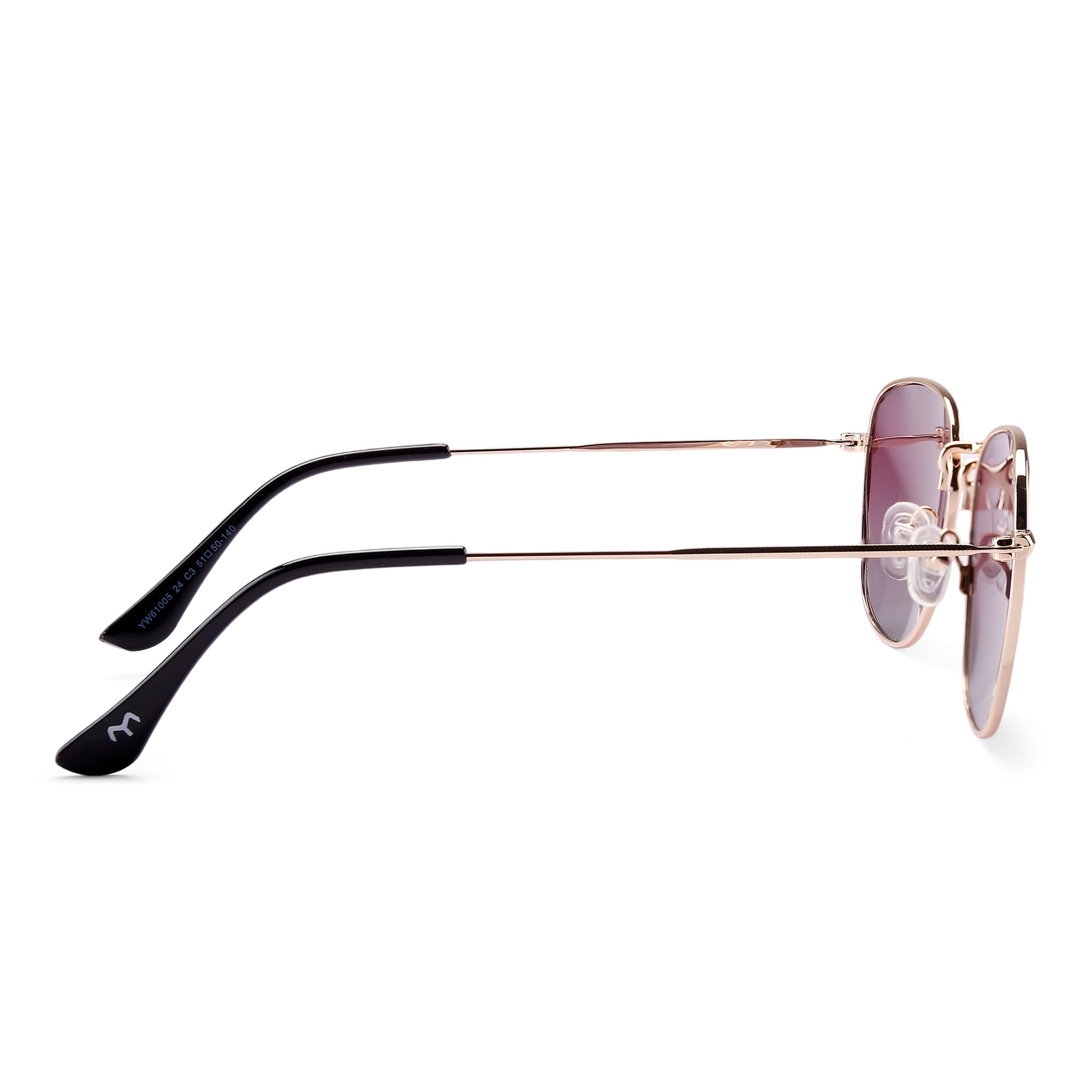 Squarve - Metal Purple Curve Square Unisex Sunglasses