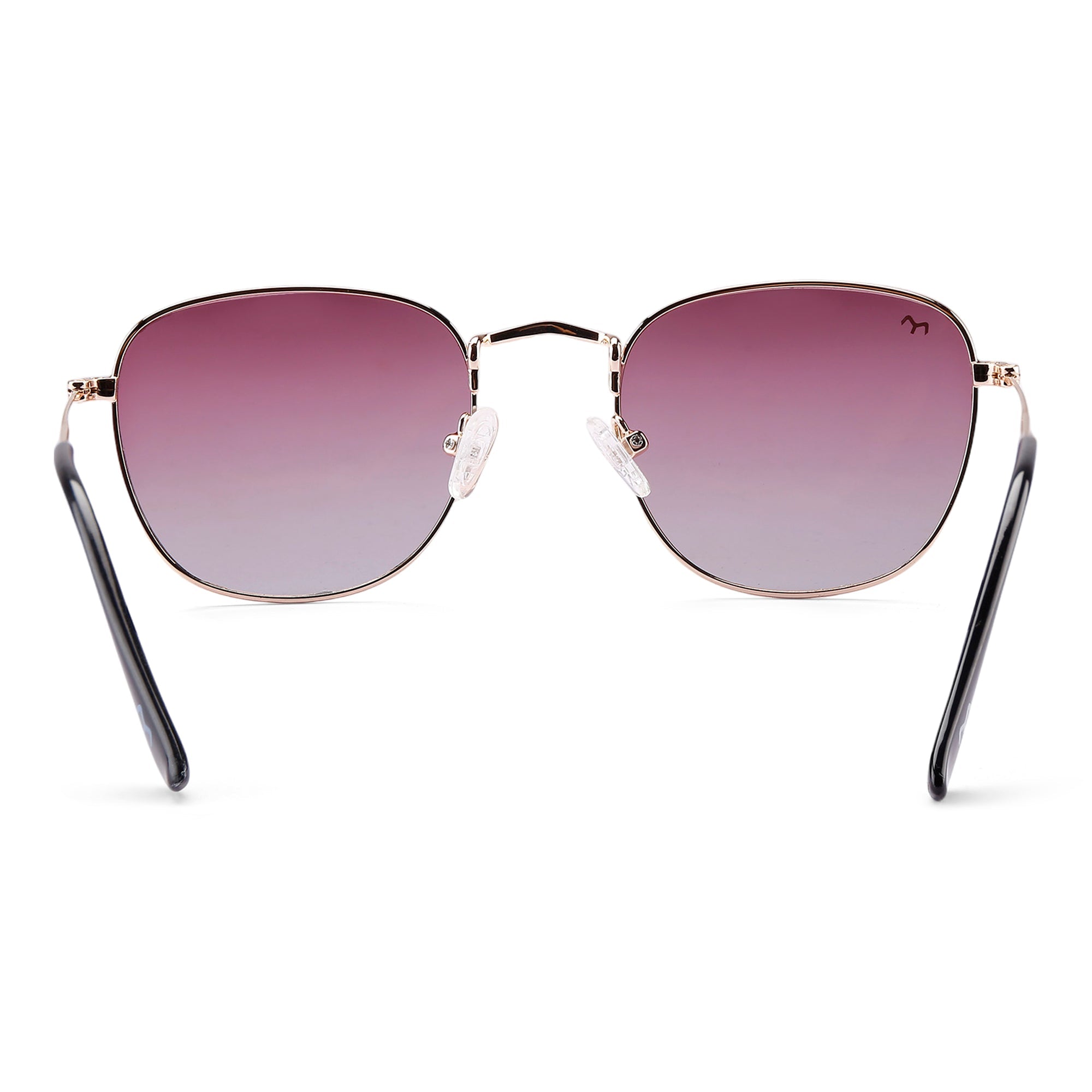 Squarve - Metal Purple Curve Square Unisex Sunglasses